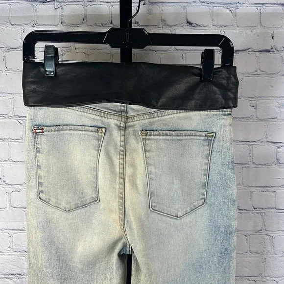 👖 Alice + Olivia Cropped Jeans w/ Leather Trim BeltSize 27 NWT
